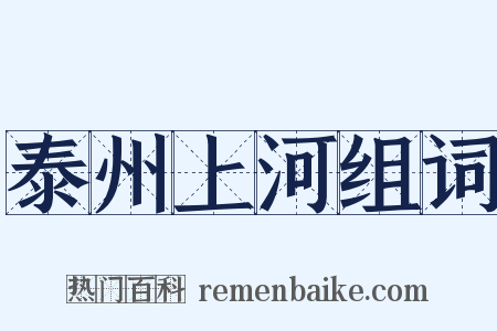 泰州上河组词是什么意思的图片